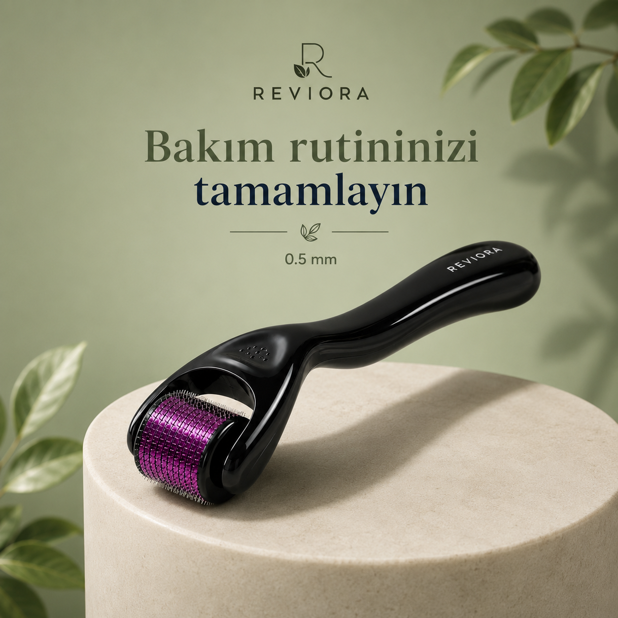 Reviora 0.5 mm Dermaroller – Saç ve Sakal Bakım Aparatı